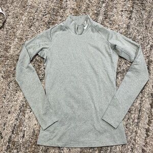 Nike pro combat dry fit fitted gray, mock neck, long sleeve lined shirt sz S